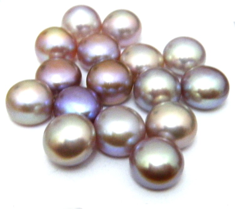 Natural Colours 8-8.5mm Half Drilled Button Single Pearls